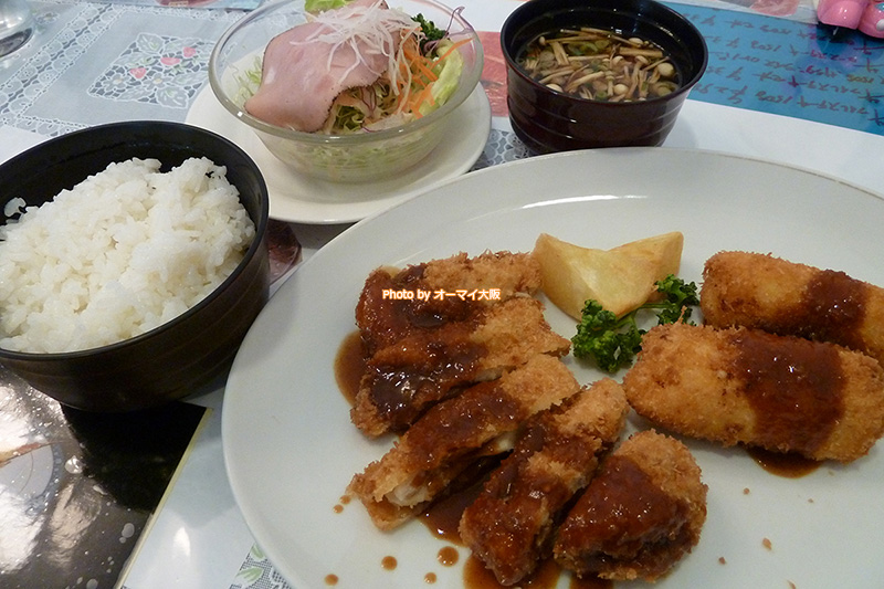洋食店「SanSaku（サンサク）」の名物ランチはクリームコロッケとビフカツをどちらも味わえて、お得です。