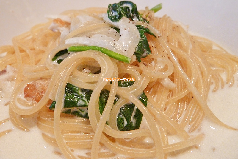 イタリア料理「タケモト」のパスタランチは、クリーム系パスタ、トマト系パスタからパスタを選べます。