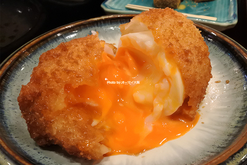 半熟玉子の串揚げは「ぎふや本家」のオリジナリティを感じるメニューです。