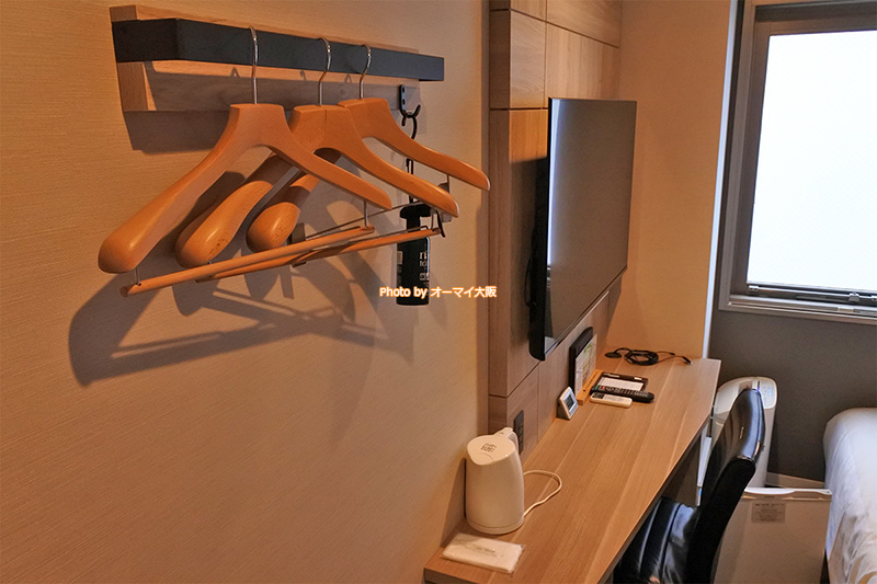 ハンガーが3本、