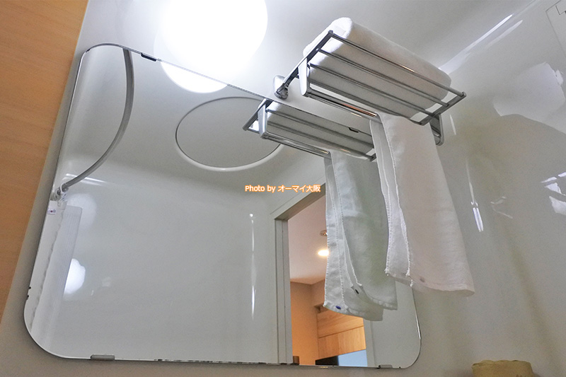 タオルはバスタオルとフェイスタオルが1枚ずつです。