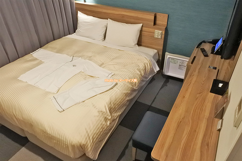 基本的な設備がしっかりしている「相鉄フレッサイン 大阪心斎橋」の「リラックスダブル」です。