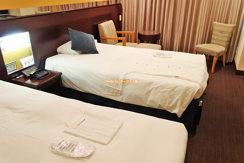 新型コロナウイルス対策がしっかりしている「ホテル京阪ユニバーサルタワー」の客室です。