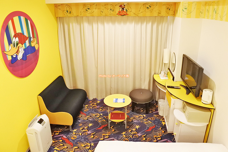 ウッディーウッドペッカーのコラボルームは「ホテル近鉄ユニバーサルシティ」のホスピタリティが詰まっています。