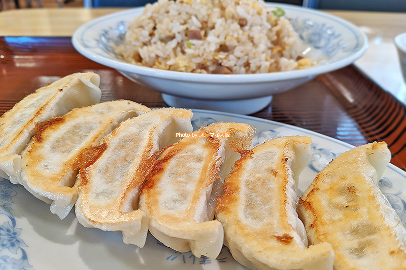 モチモチした皮がおいしい「ぎょうざの満州」の餃子です。
